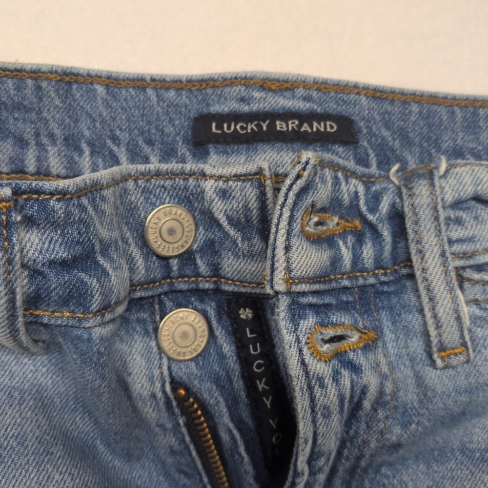 Lucky Brand Womens Size 2/26 Wide Leg‎ Crop High Rise Jeans Blue - Picture 3 of 10